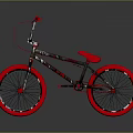 Stylish BMX Bike With Black Frame Red Wheels And Red Seat