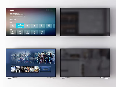 Smart Television Display With Streaming Apps And Entertainment Content On Screen 3d model