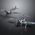 Two Vintage Biplanes With Red White Markings On Dark Reflective Surface For Space Exploration