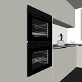 Sleek Modern Kitchen With White Cabinets Built-in BOSCH Oven And Coffee Maker Appliances