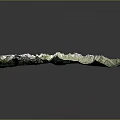 Detailed 3D Mountain Landscape Terrain Model With Rivers And Green Vegetation