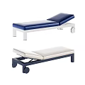Two Tone Upholstered Sofa Stool With Modern Design And Rolling Wheels