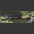 Ancient Stone Wall 3D Model With Green Grass And Surrounding Stones