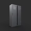 Gray Metal Double Door File Cabinet With Ventilation Grilles For Storage