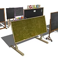 Assorted Art Supplies Including Wooden Chalkboards Drawing Boards and Stands for Artists