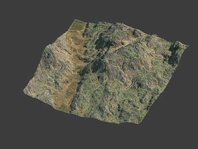 Serene Garden Landscape Featuring Undulating Mountainous Terrain With Lush Green Vegetation And Natural Brown Land 3d model