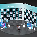 Popular Photo Check-in Spot With Double Sided LOGO Wall Multiple Screens And Decorative Elements