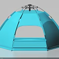 Blue Dome Tent Open Entrance Design For Outdoor Camping Activities