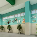 School Science Classroom Area With Periodic Table Wall Decor Experiment Illustrations And Green Plants