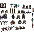 Various Detailed Fantasy Sci Fi Character Sculpture Carvings And Models Collection