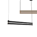 Modern Linear Pendant Lights in Black and Brown with Suspended Design and Soft Illumination