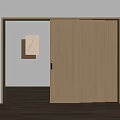 Modern Interior With Light Wooden Sliding Doors Brown And Beige Wall Art Decor