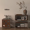 Middle Ancient Side Corner Shelf Bedside Cabinet 3d model