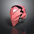 Pink Modern Helmet 3D Model Design With Black Details And Silver Accents