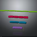 Different Colored Organ Structures Arranged in Layers with Hair Like Yellow Filaments at Bottom