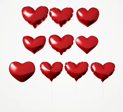 Modern Balloon Heart-shaped Balloon Combination Wedding Wedding Window Decoration 3d model