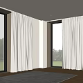Modern White Curtains With Light Fabric For Large Windows Green Outdoor View