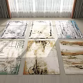 Carpet Combo Fabric Office Carpet Square Carpet 3d model