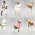 Commercial Display Equipment Easels With Welcome Signs And Flower Decorations For Events