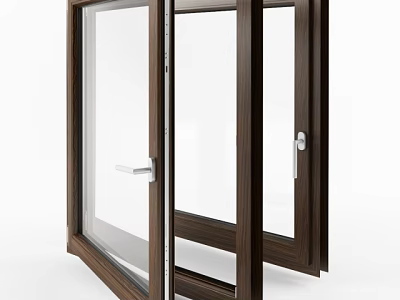 Modern Aluminum Casement Window With Clear Glass And Side Open Handle Design 3d model