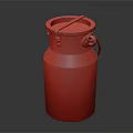 Classic White Milk Can Beverage Container With Secure Lid And Metal Handles
