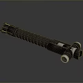 Black Spiral Grip Weapon With Metal Components And Reflection On Dark Background 3d model