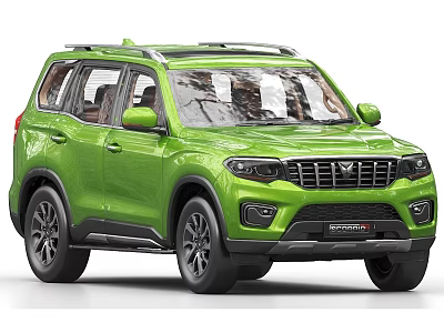 Green SUV Car With Modern Front Grille And Black Alloy Wheels 3d model