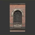 Red Brick Arched Window Decorative Ornament With Glass For Home Living