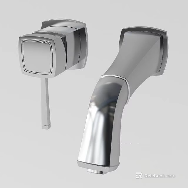 Sleek Modern Chrome Faucet Design With Smooth Surface And Metal Handle 3d model 
