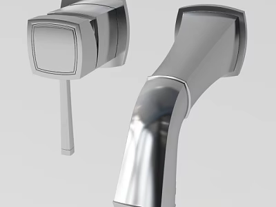 Sleek Modern Chrome Faucet Design With Smooth Surface And Metal Handle 3d model