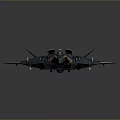 Sci Fi Fighter Spaceship With Streamlined Structure Multiple Wings And Cockpit
