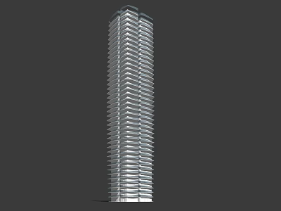 Modern Tall High Rise Building With Glass Facade And Architectural Design 3d model