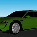 Green Sports Car With Sleek Aerodynamic Body Large Alloy Wheels And Black Roof