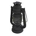 Vintage Black Metal Candle Lamp With Glass Shade And Classic Design