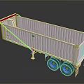 Silver Metal Dump Trailer With Open Bed Dual Wheels And Ladder