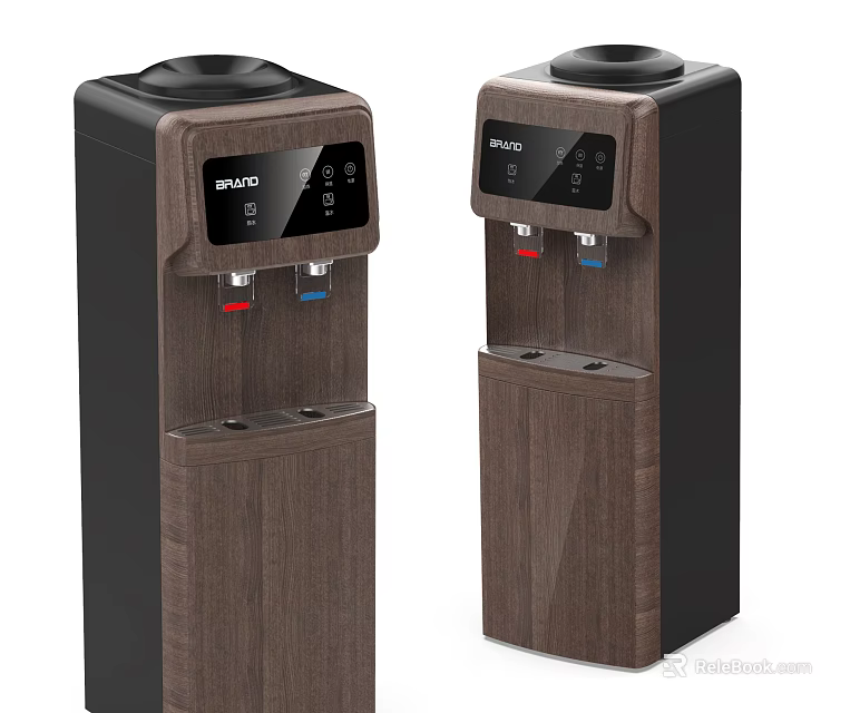 Modern Daily Use Electrical Appliances Water Dispensers With Brown Black Design And Vertical Style 3d model 