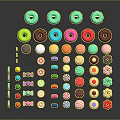 Colorful Assorted Desserts Collection Featuring Donuts Lollipops Macarons And Cupcakes