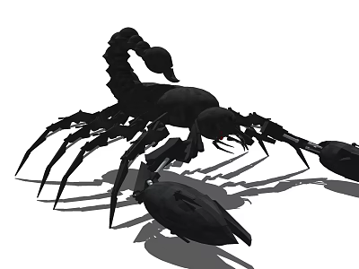 Black Electric Toy Scorpion With Realistic Pincers Tail And Red Eyes 3d model