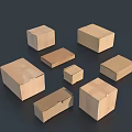 Various Sizes Brown Cardboard Boxes for Packaging and Storage Needs 3d model