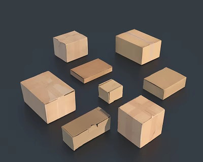 Modern Box Paper Box Carton 3d model