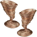 Two Piece Copper Colored Spiral Decorative Ornament Set For Home Decor Accents