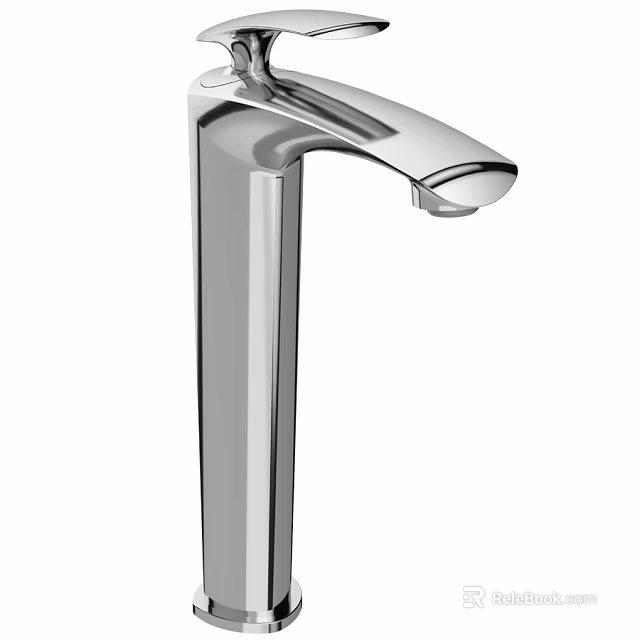 Modern Stainless Steel Bathroom Faucet With Sleek Design And Chrome Finish 3d model 