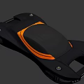 Black Floating Flying Car With Sleek Design And Orange Lights 3d model