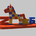 Vibrant Rocking Horse Photo Spot With Colorful Squares And Number 2025