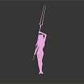 Female Character With Red Bodysuit Long Blonde Hair Holding Red Spears Standing Against Dark Background