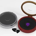 Jewelry Equipment Set With Silver Container Red Wooden Box Purple Gemstone And Black Tools
