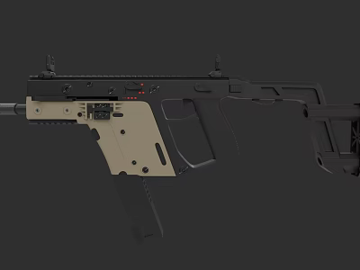 Modern Tactical Rifle With Black And Beige Components Modular Design Rail System And Ergonomic Grip 3d model