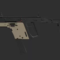 Modern Tactical Rifle With Black And Beige Components Modular Design Rail System And Ergonomic Grip