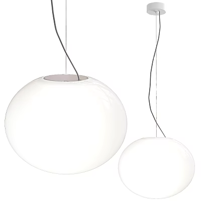 Modern White Globe Pendant Lights With Sleek Design And Suspended Cords 3d model