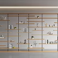 Modern Partition Solid Wood Partition Bookshelf Top Storage Rack Combination Bookshelf Decorative Ornaments Books 3d model